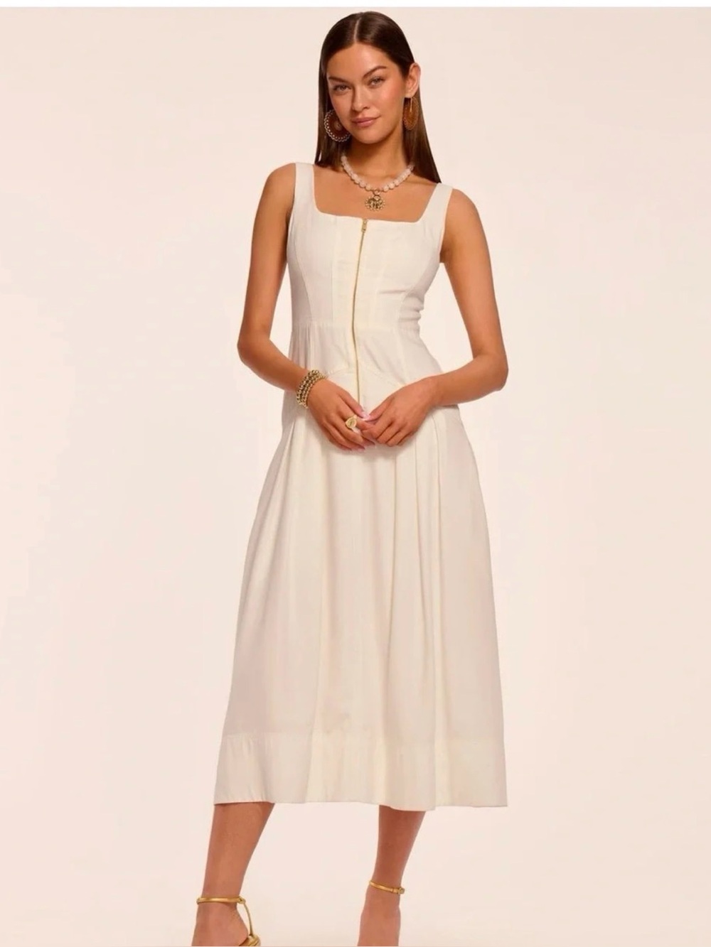 Moira Zip-Front Midi Dress XS